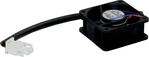 Sekundärlüfter von Wolf mit Kabelführung und Stecker, geeignet für HVAC-Anwendungen, zeigt eine kompakte, viereckige Bauform.